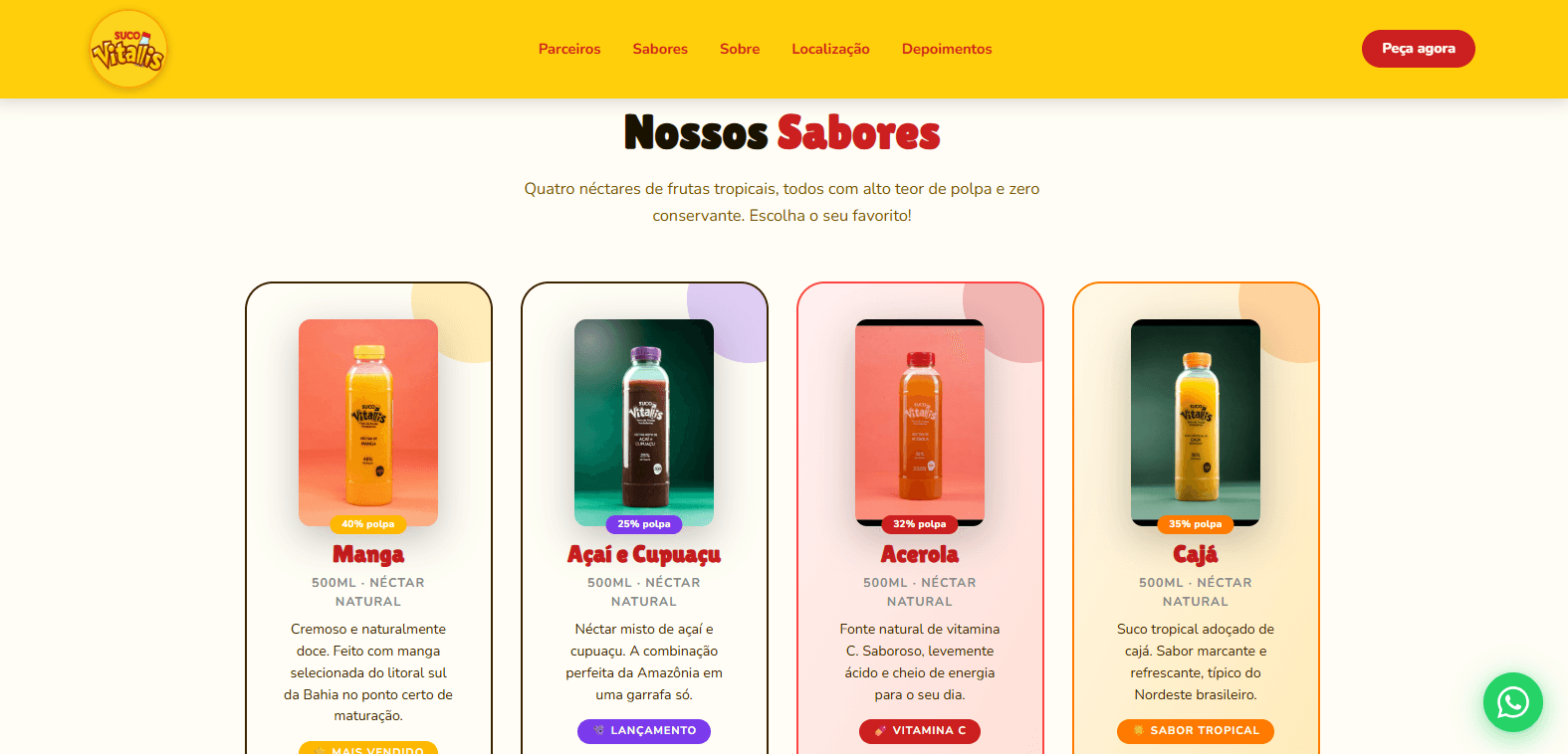 Landing Page - Suco Vitallis — imagem 1